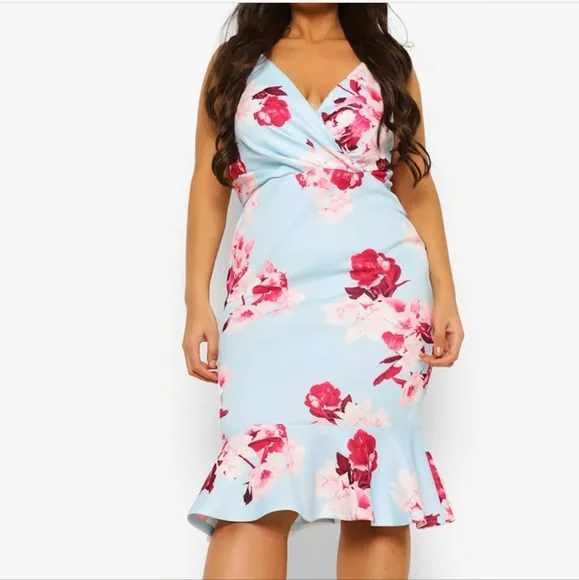 Boohoo floral midi dress